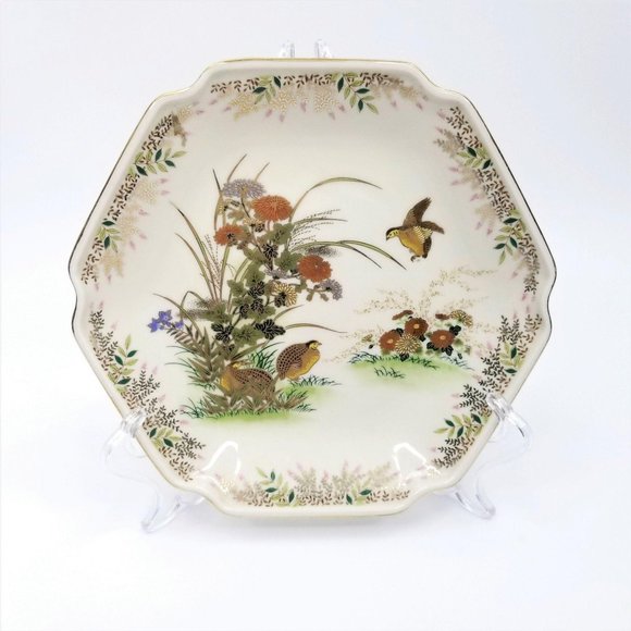 Vtg Otagiri Decorative Plate Birds Quail Pheasant - Picture 10 of 11